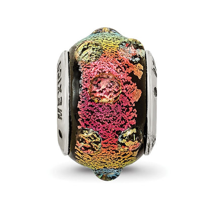 Sterlingsilber Reflections Regenbogen Dichroic Glas Perle