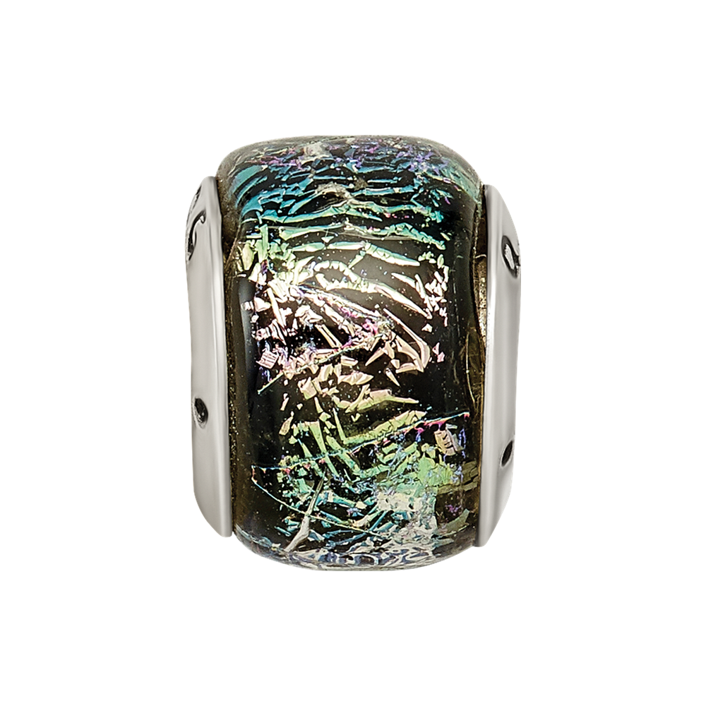 Sterlingsilber Reflections Regenbogen Dichroic Glas Perle