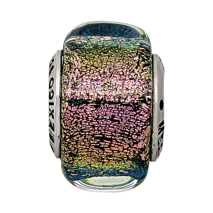 Sterlingsilber Reflections Lila Dichroic Glas Quadratisch Perle