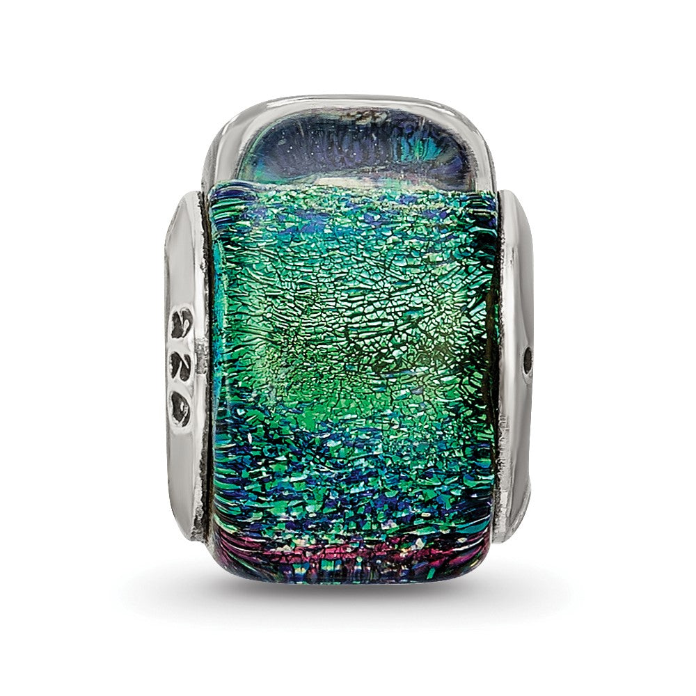Sterlingsilber Reflections Grün Dichroic Glas Dreieck Perle