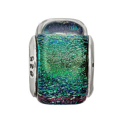 Sterlingsilber Reflections Grün Dichroic Glas Dreieck Perle