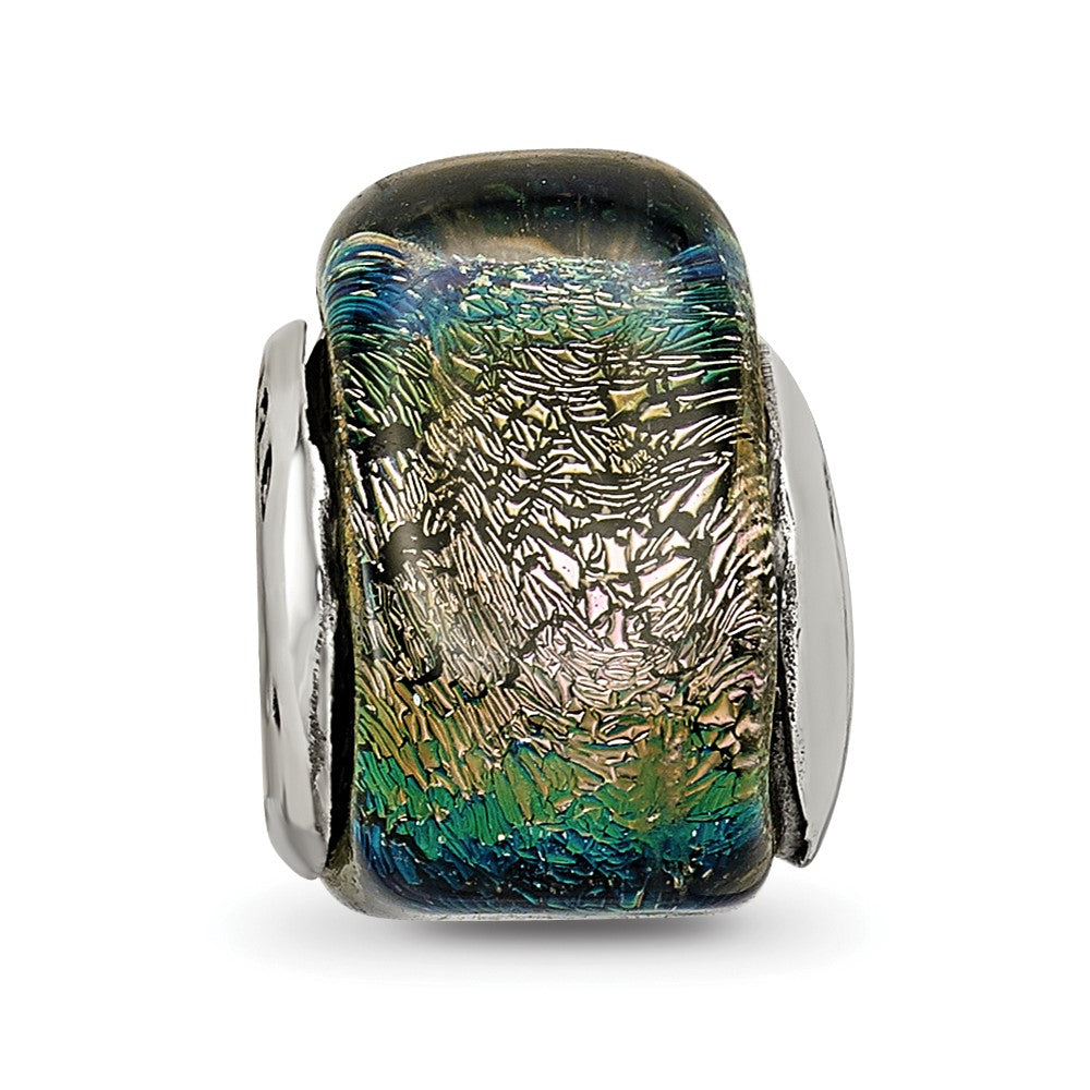 Sterlingsilber Reflections Regenbogen Dichroic Glas Dreieck Perle