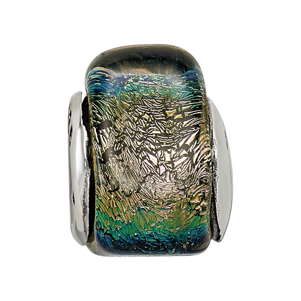 Sterlingsilber Reflections Regenbogen Dichroic Glas Dreieck Perle