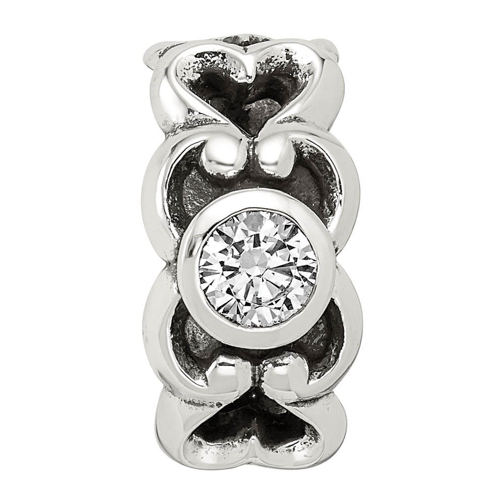 Sterlingsilber Reflections Zirkonia Connector Perle