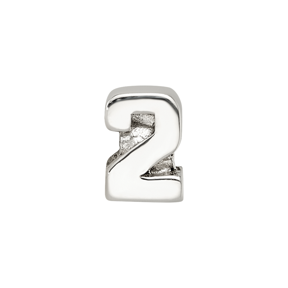 Sterlingsilber Reflections Kinder Zahl 2 Perle