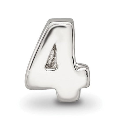Sterlingsilber Reflections Kinder Zahl 4 Perle