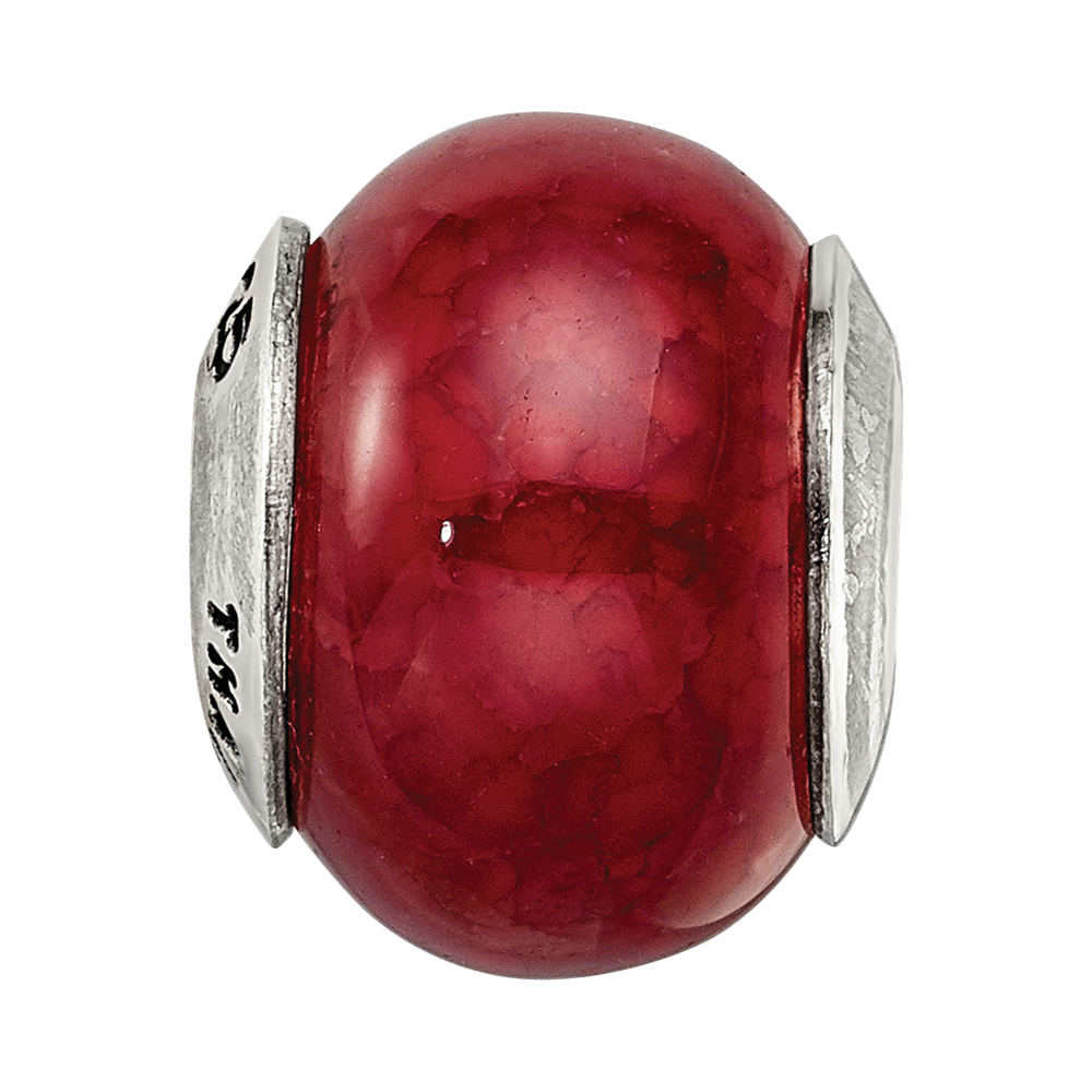 Sterlingsilber Reflections Fuschia Cracked Achat Stein Perle