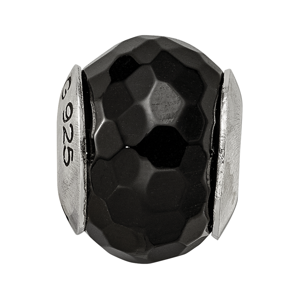 Sterlingsilber Reflections Schwarz Achat Stein Perle