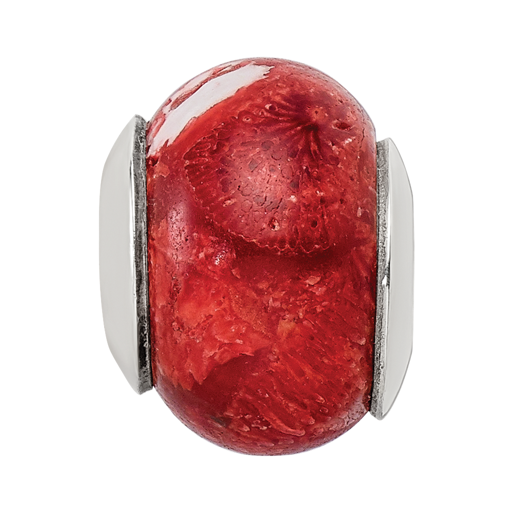 Sterlingsilber Reflections Bamboo Coral Stein Perle