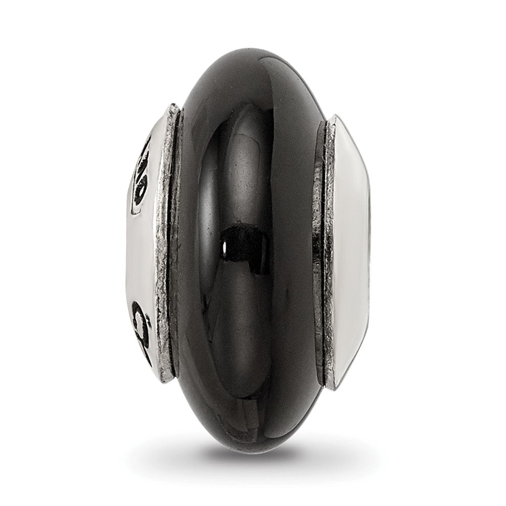 Sterlingsilber Reflections Schwarz Achat Stein Perle