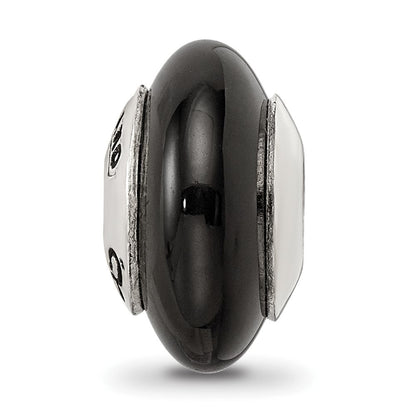 Sterlingsilber Reflections Schwarz Achat Stein Perle