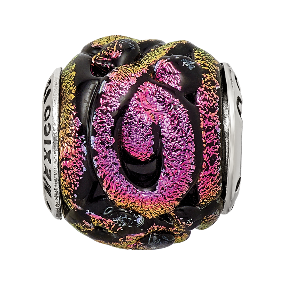 Sterlingsilber Reflections Lila Dichroic Glas Perle