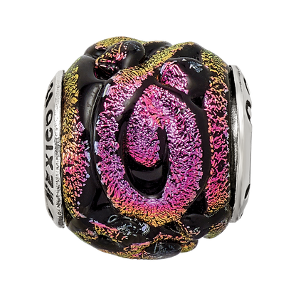 Sterlingsilber Reflections Lila Dichroic Glas Perle