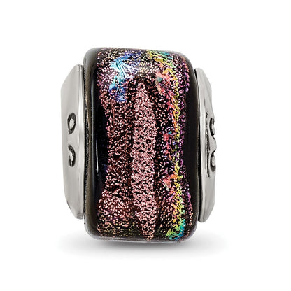 Sterlingsilber Reflections Lila Quadratisch Dichroic Glas Perle