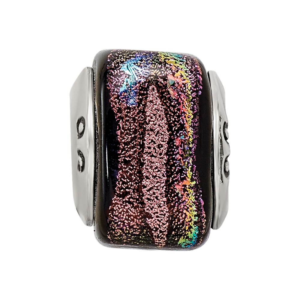 Sterlingsilber Reflections Lila Quadratisch Dichroic Glas Perle
