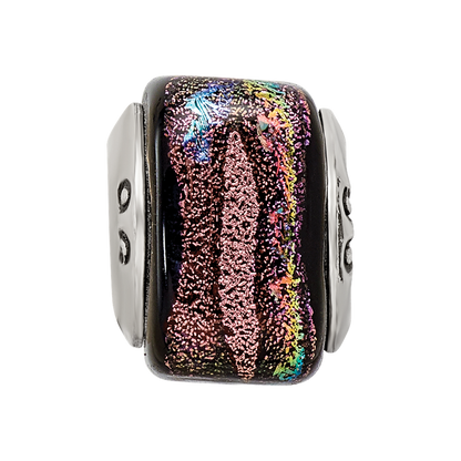 Sterlingsilber Reflections Lila Quadratisch Dichroic Glas Perle