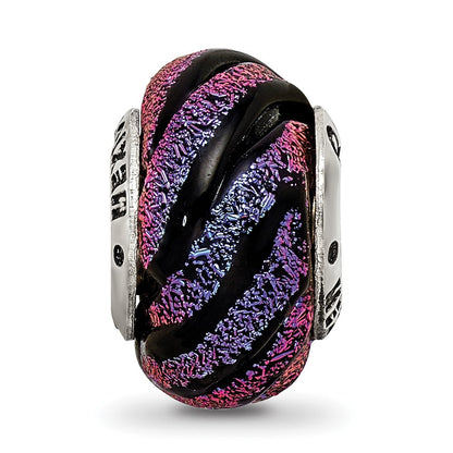 Sterlingsilber Reflections Lila Wirbel Dichroic Glas Perle
