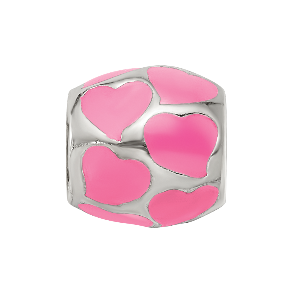 Sterlingsilber Reflections Rosa Emailliert Herzen Perle