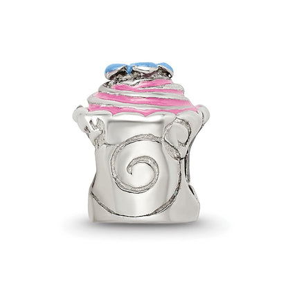 Sterlingsilber Reflections Rosa Emailliert Cupcake Perle