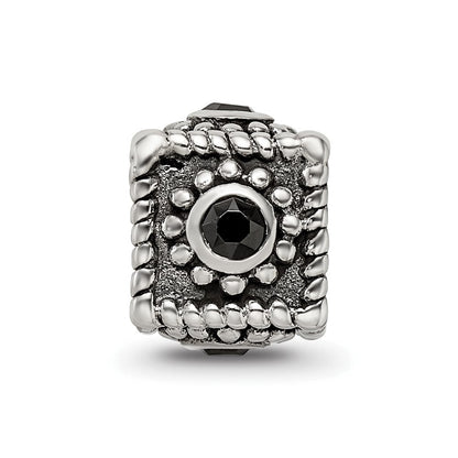 Sterlingsilber Reflections Quadratisch 4 Zirkonia Perle