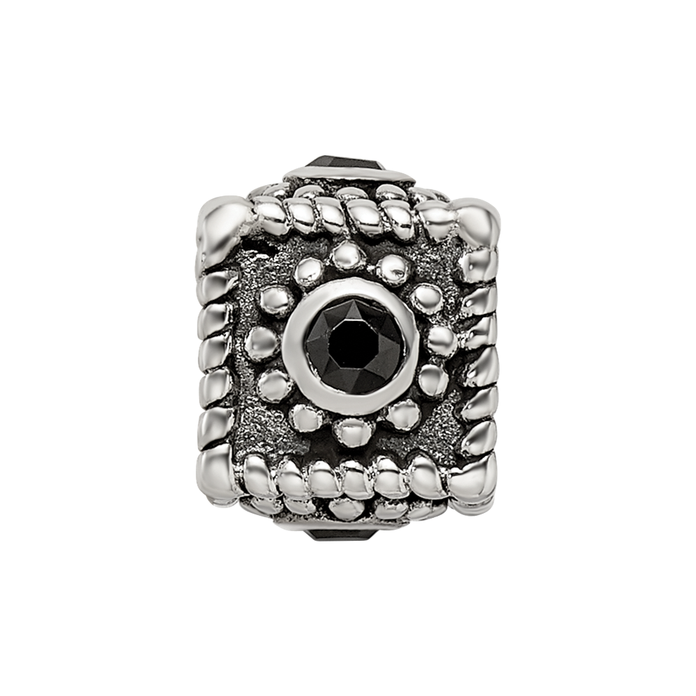 Sterlingsilber Reflections Quadratisch 4 Zirkonia Perle