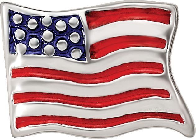 Sterlingsilber Reflections Emailliert Usa Flag Perle