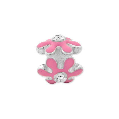 Sterlingsilber Reflections Rosa Blume mit Swarovski Kristall Perle