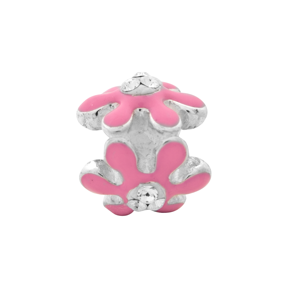 Sterlingsilber Reflections Rosa Blume mit Swarovski Kristall Perle