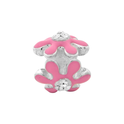 Sterlingsilber Reflections Rosa Blume mit Swarovski Kristall Perle