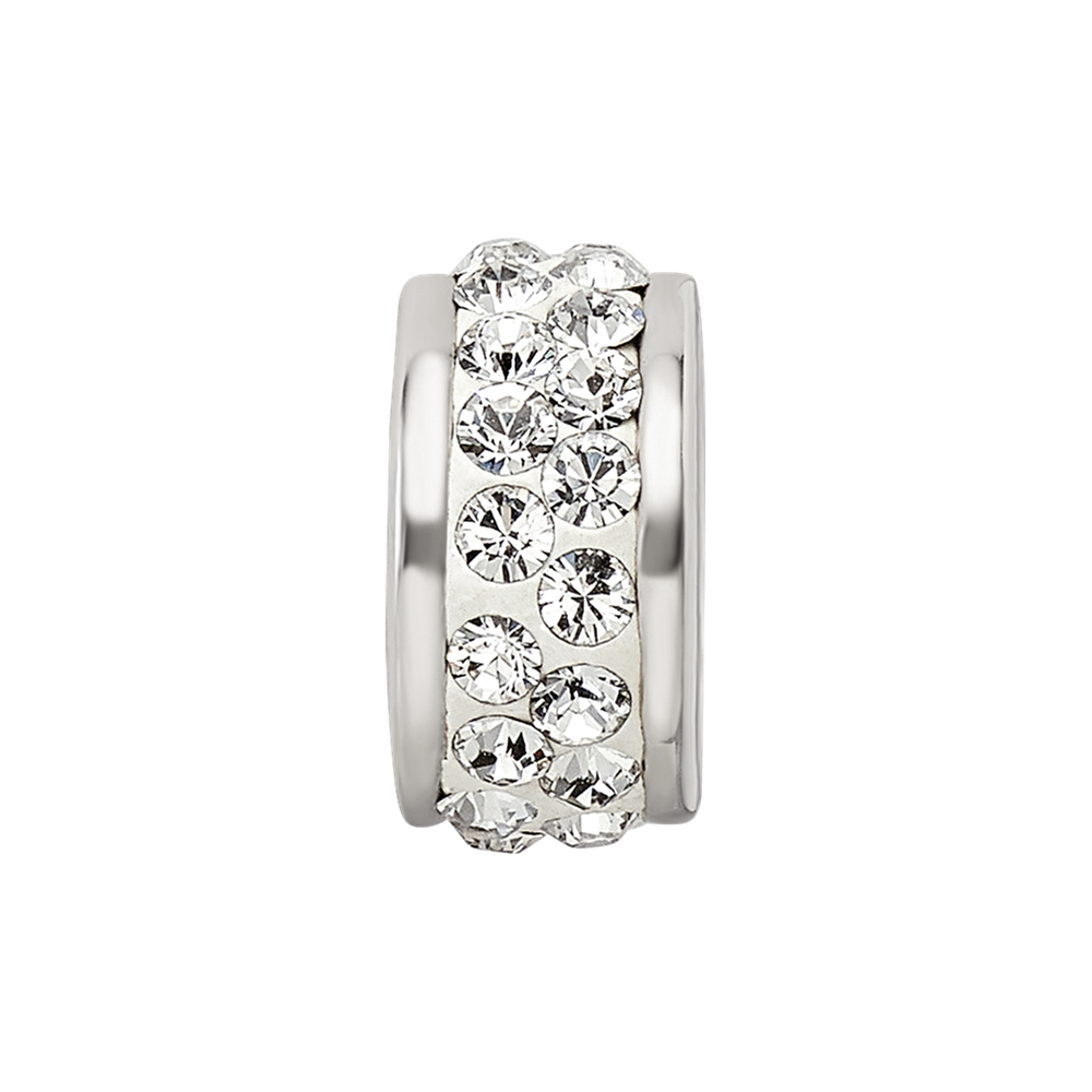 Sterlingsilber Reflections Doppelt Reihe Weiß Preciosa Kristall Perle