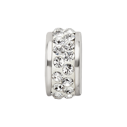 Sterlingsilber Reflections Doppelt Reihe Weiß Preciosa Kristall Perle