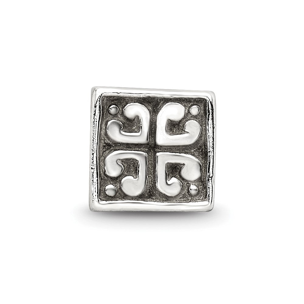Sterlingsilber Reflections Herz Cube Perle
