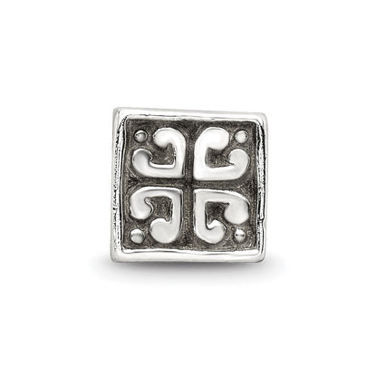 Sterlingsilber Reflections Herz Cube Perle