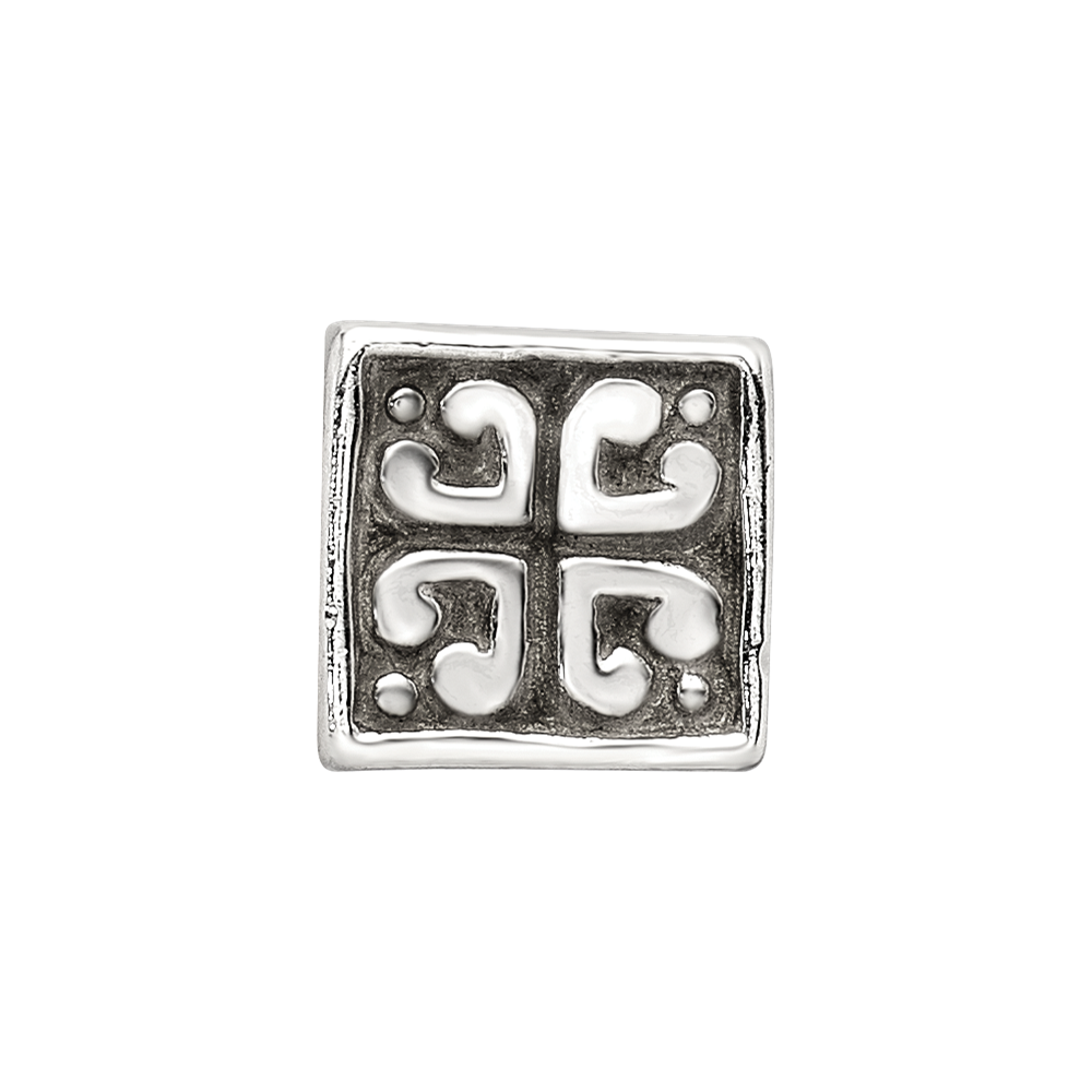 Sterlingsilber Reflections Herz Cube Perle