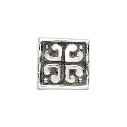 Sterlingsilber Reflections Herz Cube Perle