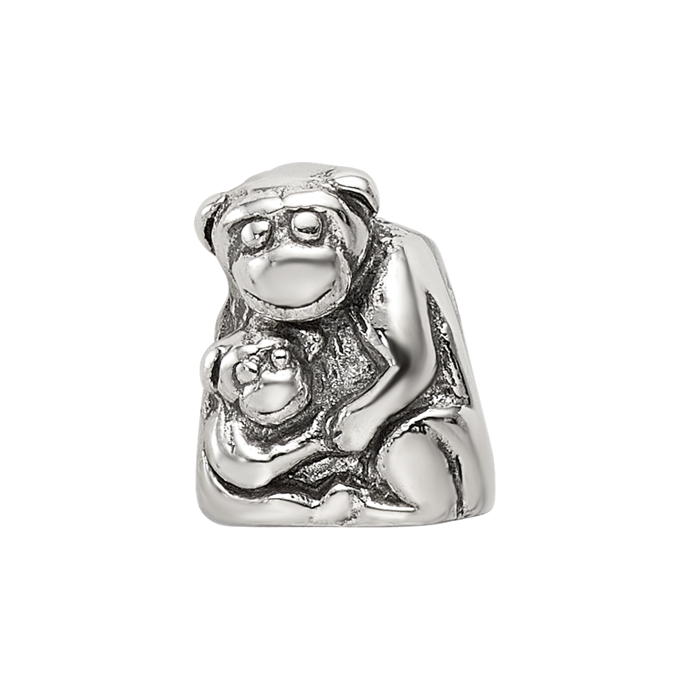 Sterlingsilber Reflections Mama & Baby Monkey Perle
