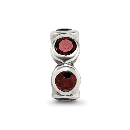 Sterlingsilber Reflections Rot Zirkonia Perle