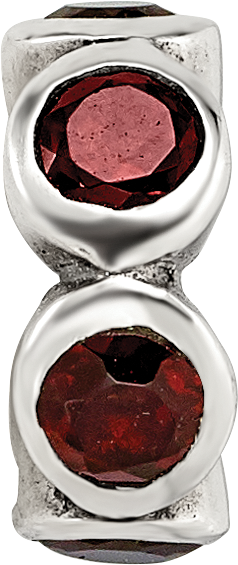 Sterlingsilber Reflections Rot Zirkonia Perle