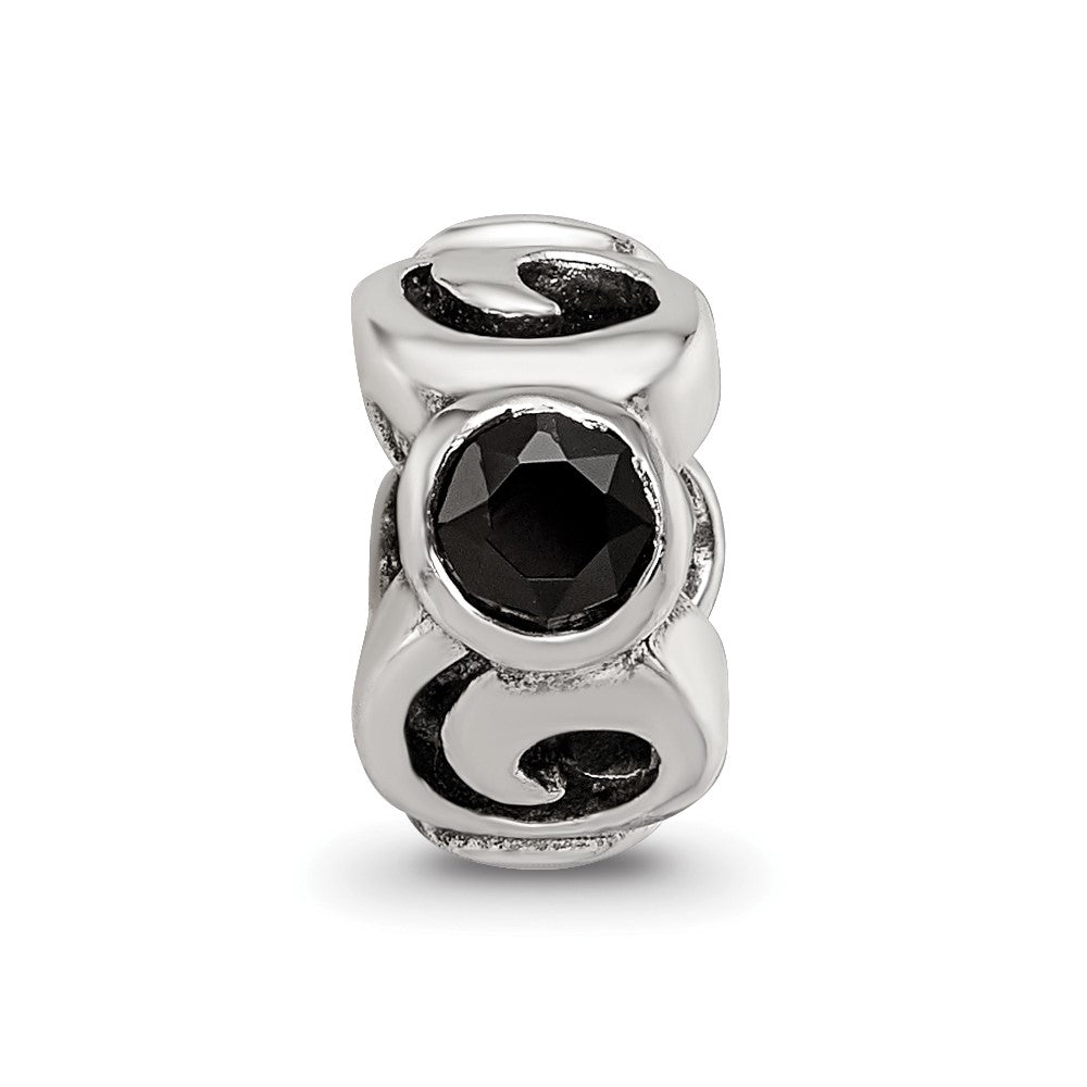 Sterlingsilber Reflections Schwarz Zirkonia Perle
