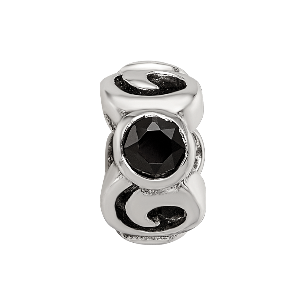 Sterlingsilber Reflections Schwarz Zirkonia Perle