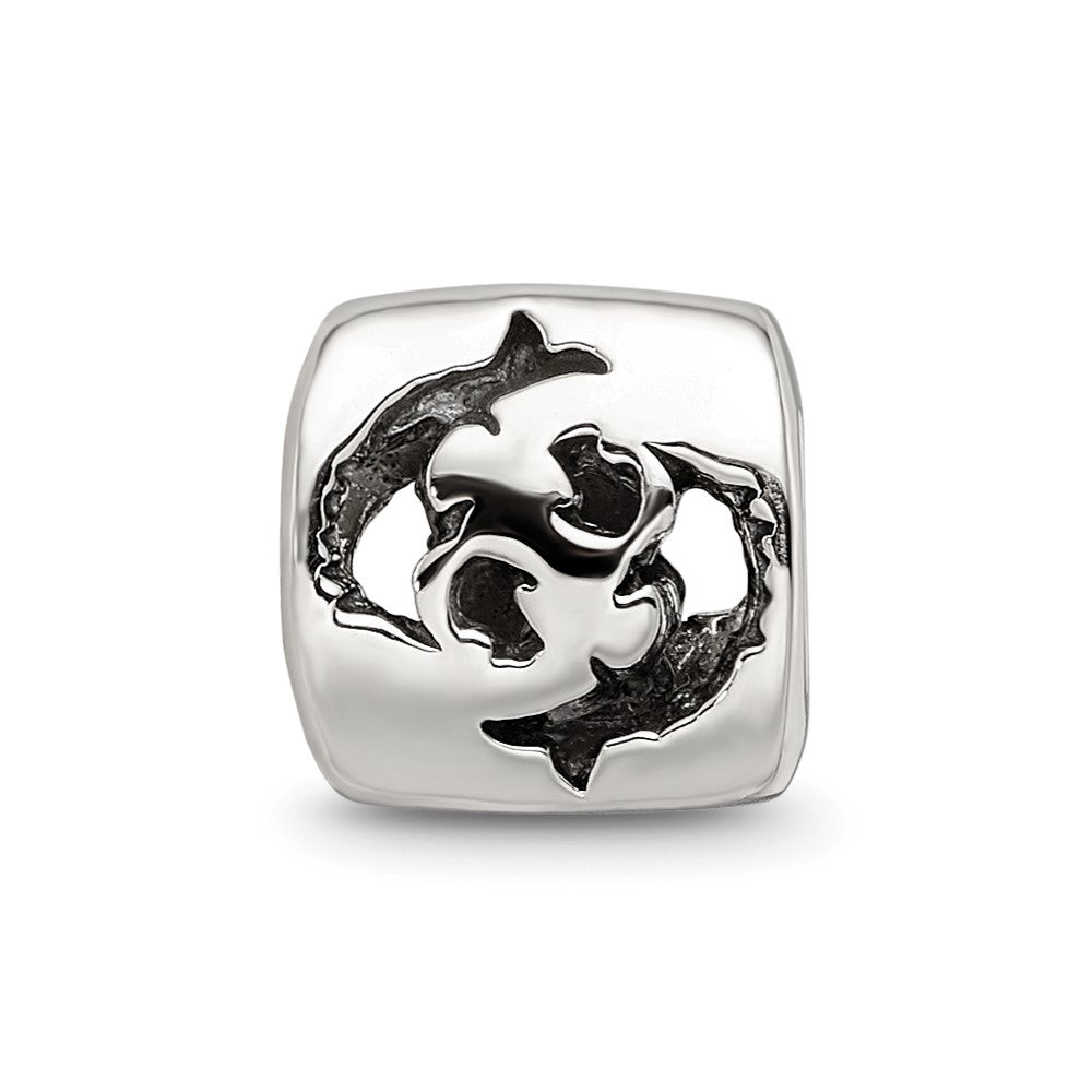 Sterlingsilber Reflections Pisces Tierkreis Antikisiert Perle