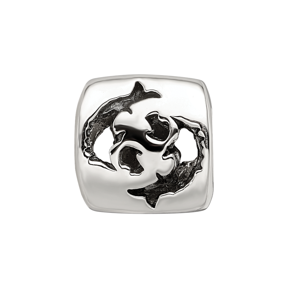 Sterlingsilber Reflections Pisces Tierkreis Antikisiert Perle