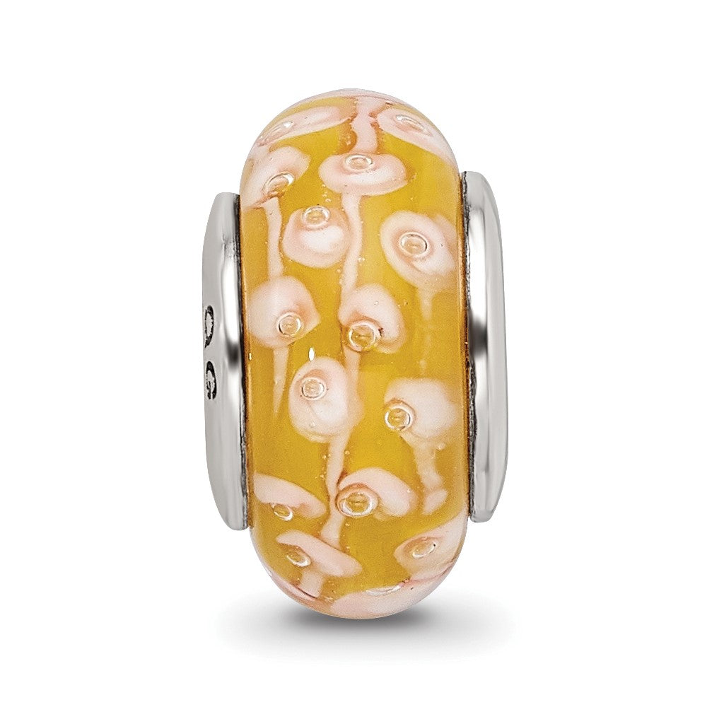 Sterlingsilber Reflectionsyellow Hand-blown Glas Perle