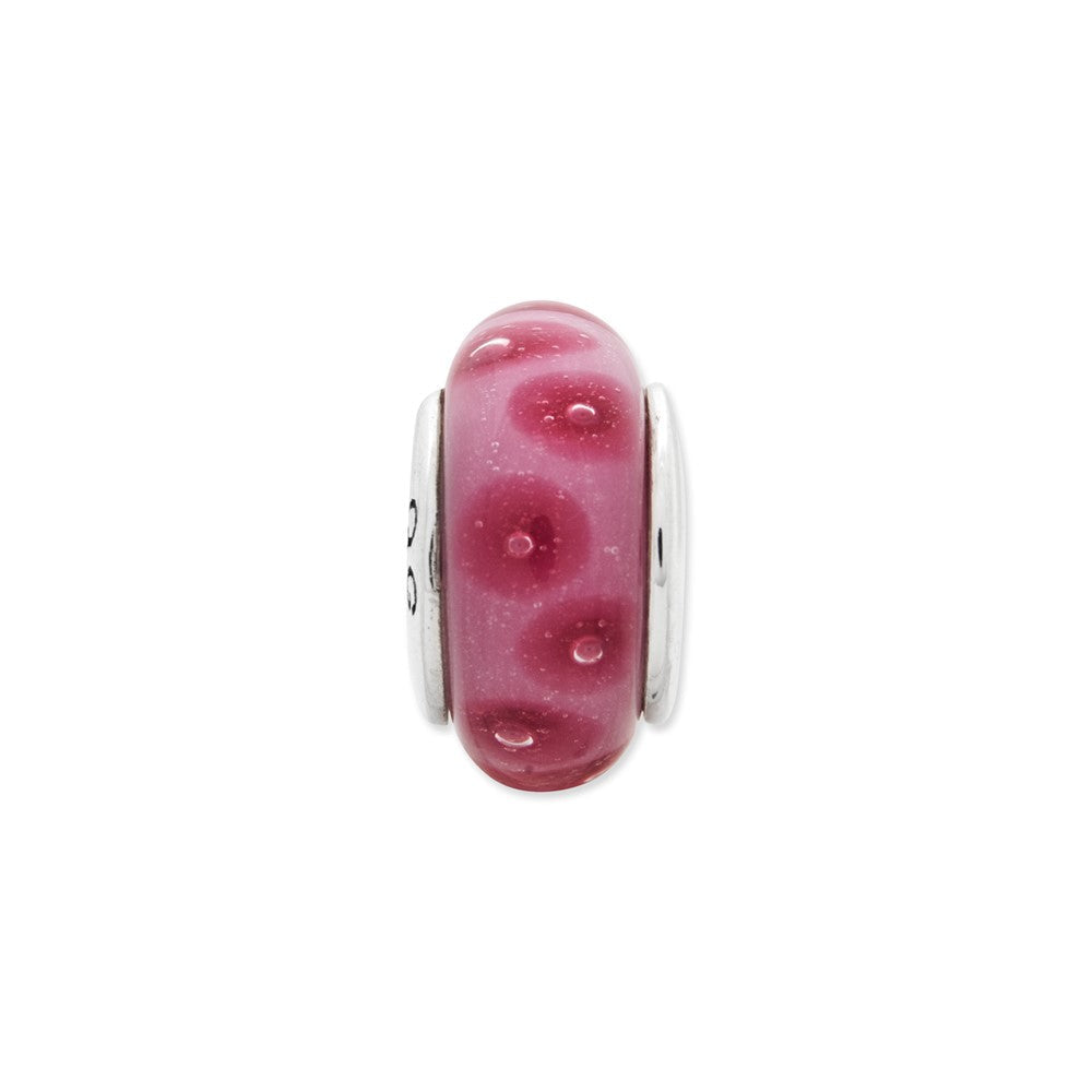 Sterlingsilber Reflections Rosa Hand-blown Glas Perle