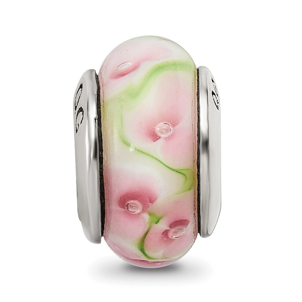 Sterlingsilber Reflections Rosa/green Hand-blown Glas Perle