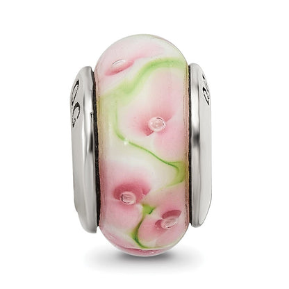 Sterlingsilber Reflections Rosa/green Hand-blown Glas Perle