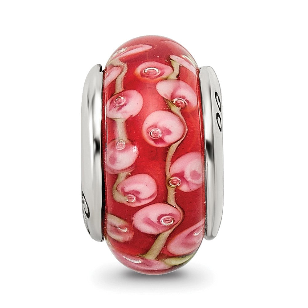 Sterlingsilber Reflections Rosa/red Hand-blown Glas Perle