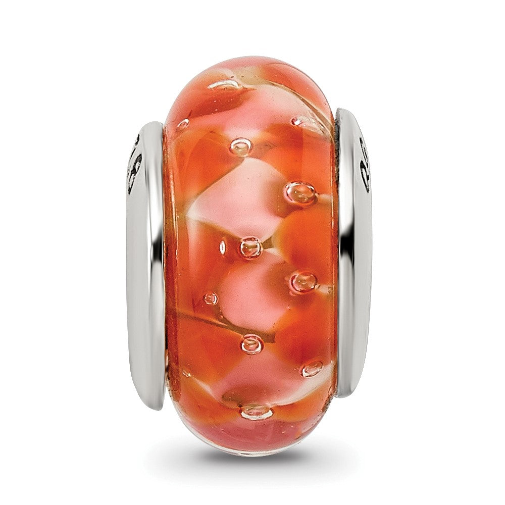 Sterlingsilber Reflections Orange Hand-blown Glas Perle