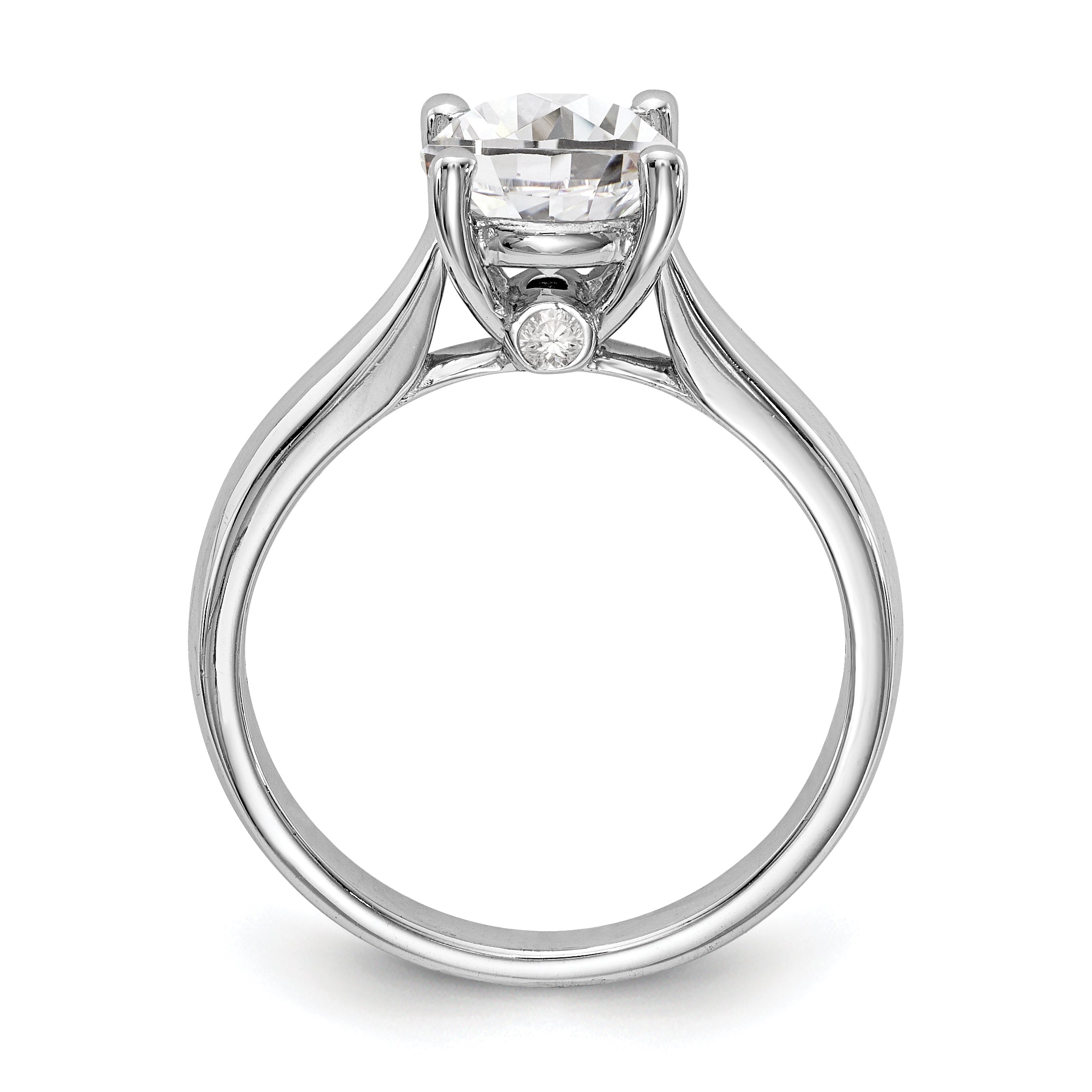 14K Weißgold Synthetisch Diamant Verlobungsring