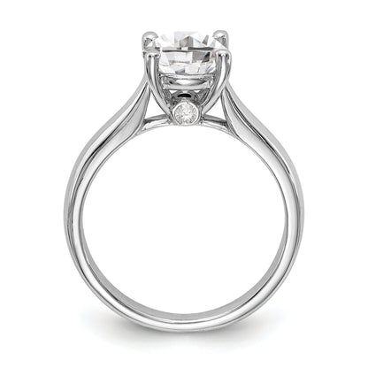 14K Weißgold Synthetisch Diamant Verlobungsring